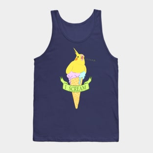 ice cream - I scream - yellow cockatiel Tank Top